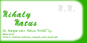 mihaly matus business card